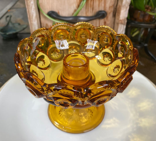 Amber  Glass candleholder